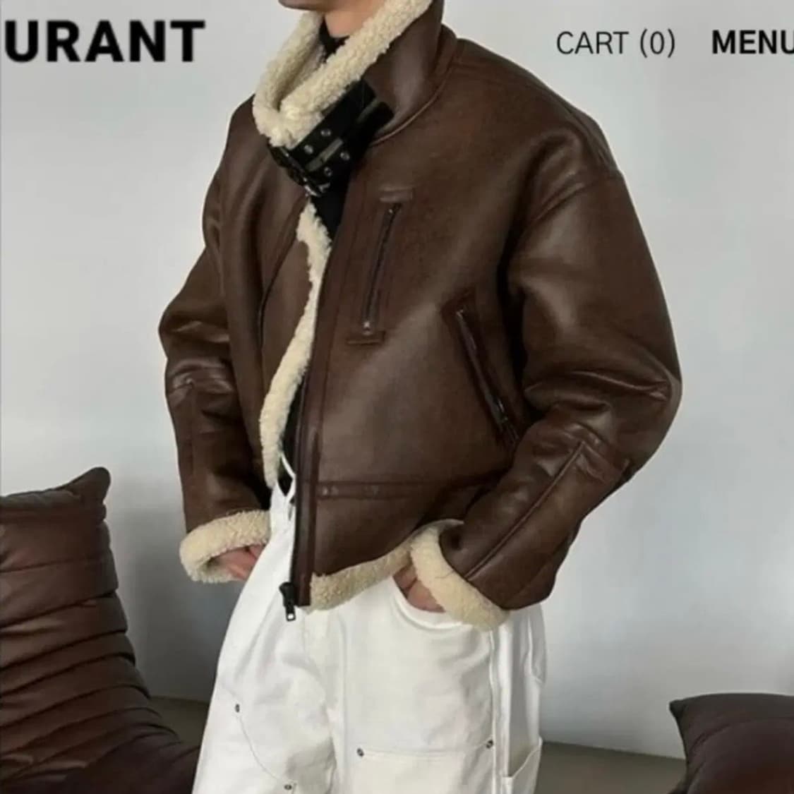 (OS) 로랑 스웨이드 크롭 무스탕 상품이미지4