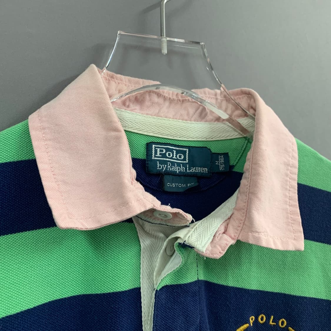 M 폴로랄프로렌 커스텀핏 스트라이프 럭비 PK 반팔 카라티 상품이미지4