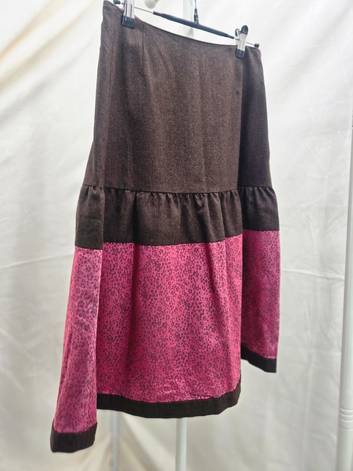 오일리(OILILY) 브라운/핑크 플라워 패턴 롱 스커트 상품이미지7