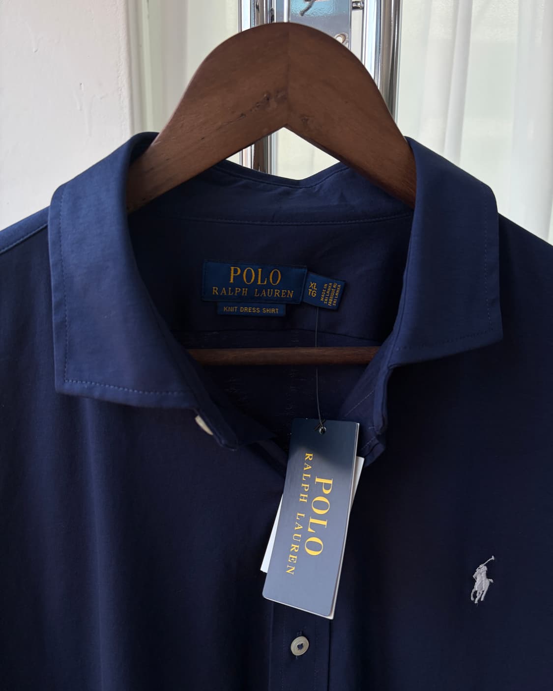 [XL](새상품)폴로 랄프로렌 크롭 니트 드레스 셔츠 navy 상품이미지9