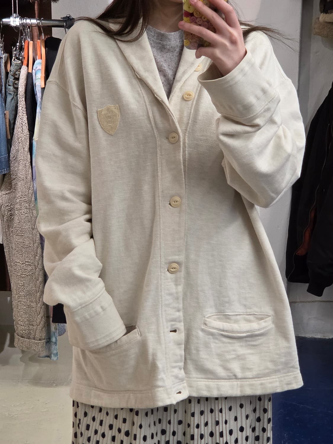 PRL 폴로 랄프로렌 쉴드로고 숄카라 가디건 상품이미지1