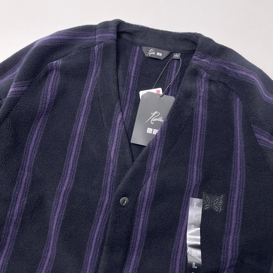 [택포] 유니클로 니들스 후리스 가디건 스트라이프 L 상품이미지1