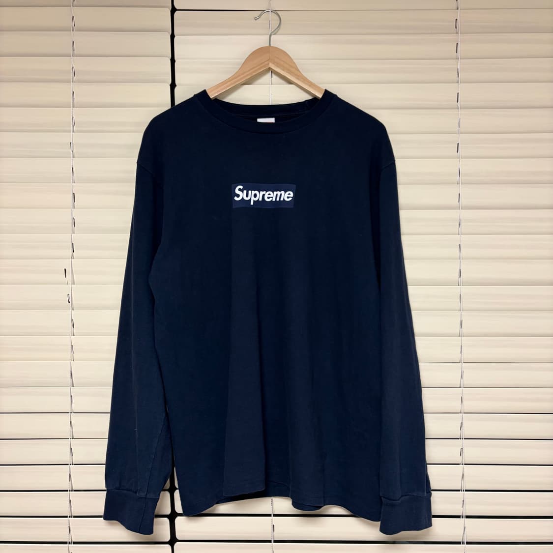 슈프림 Supreme 박스로고 롱슬리브 긴팔 티셔츠 네이비 L 상품이미지1