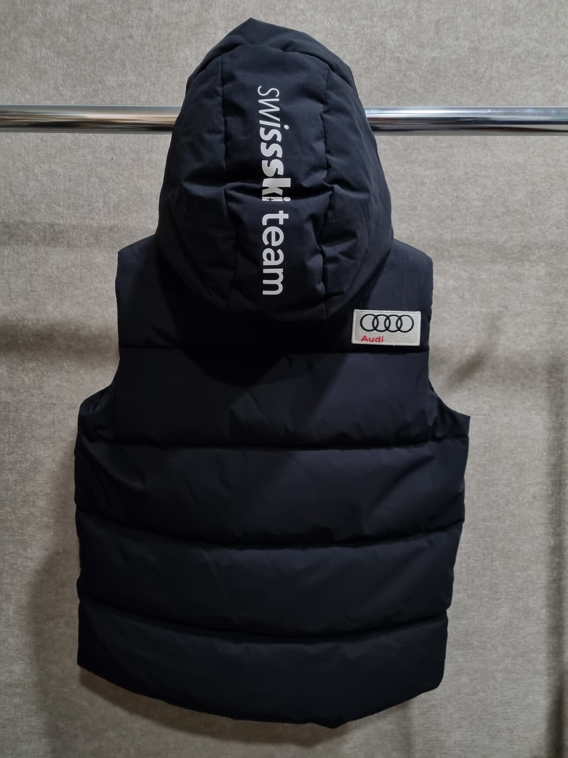 주니어 150 데상트 오리털 후드 패딩 조끼 상품이미지2