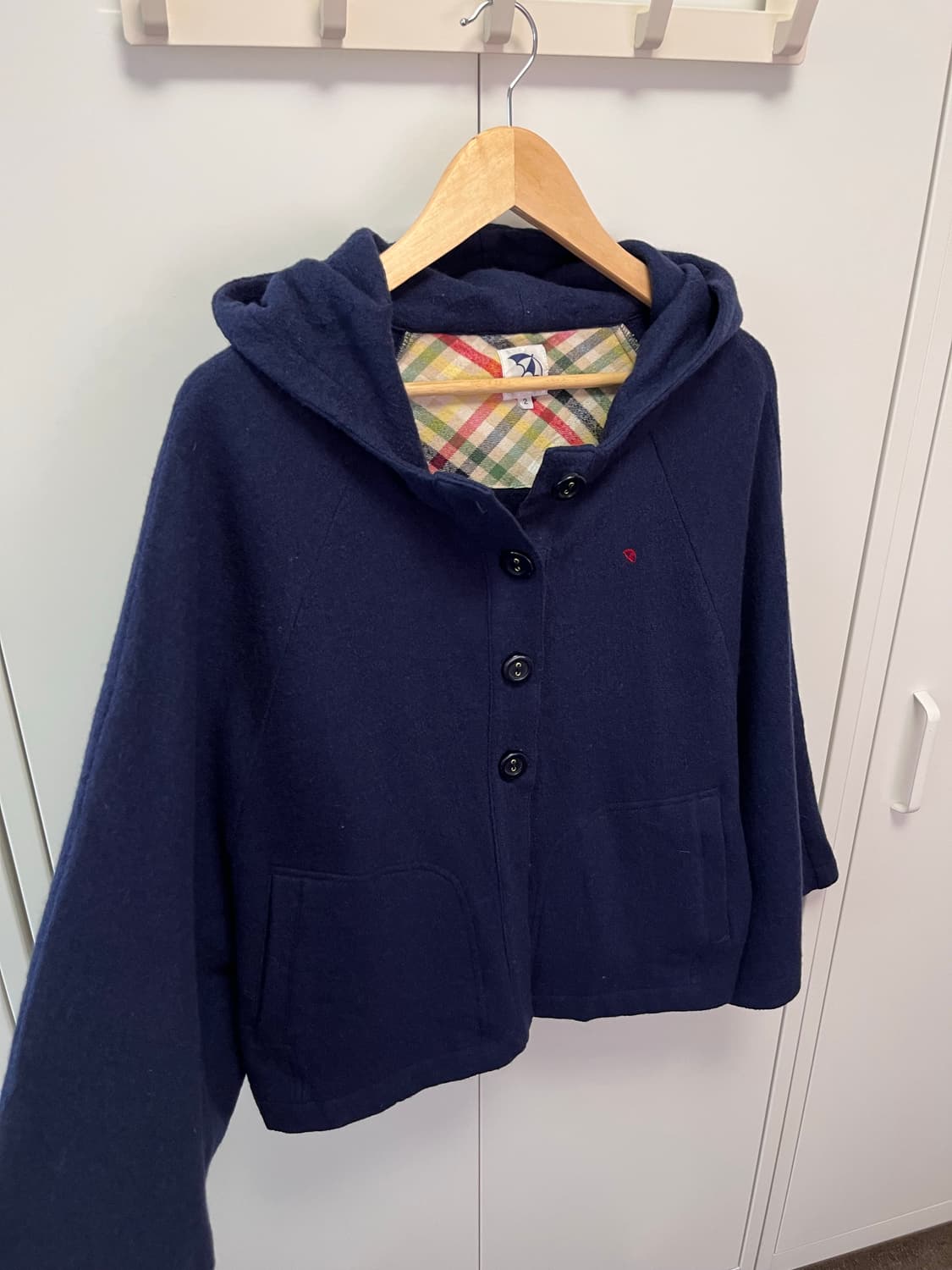 아놀드파마 울 단추 후드 케이프 코트 상품이미지9