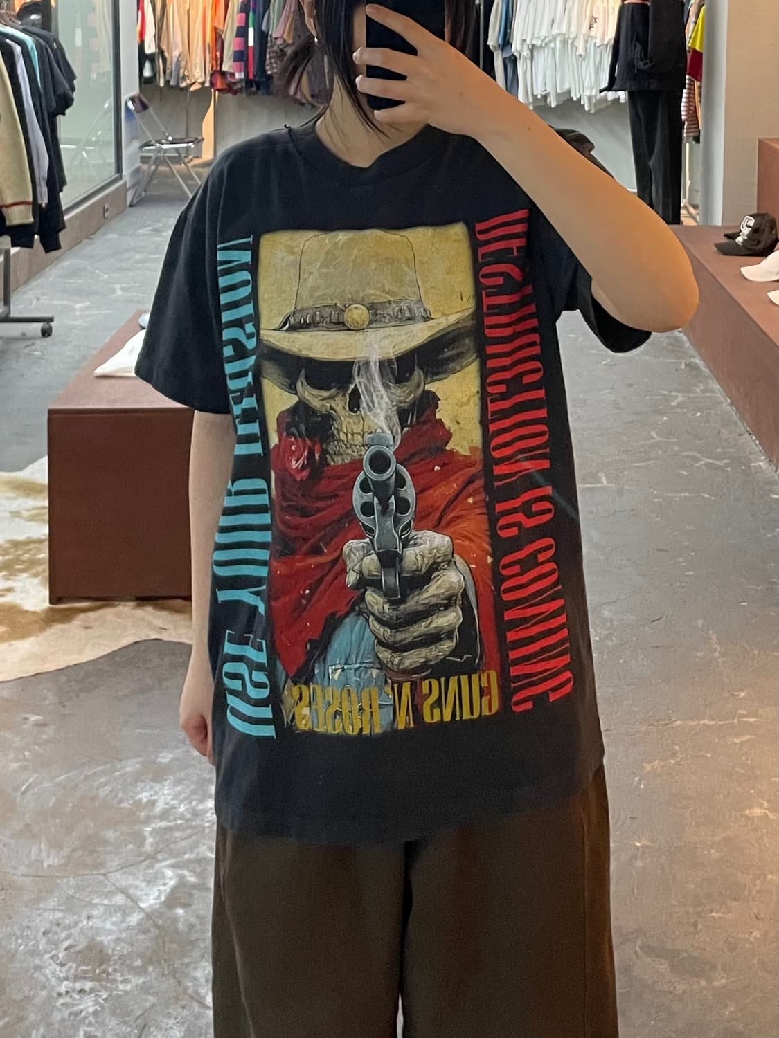 빈티지 Guns N Roses 밴드 아트워크 블랙반팔 H2501 상품이미지1