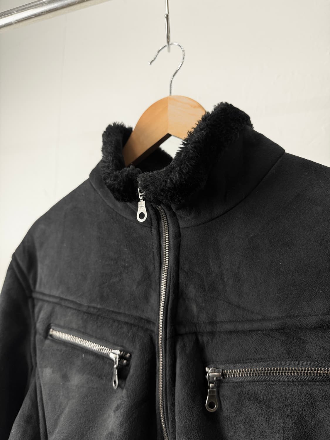 Navy 스웨이드 무스탕 상품이미지4