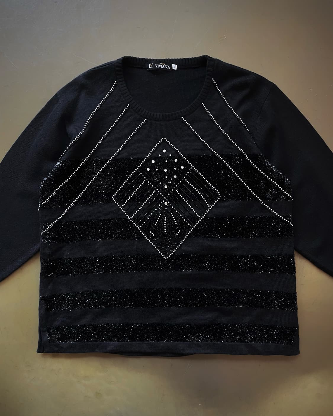 1980-90s VIVIANA Jewelry Trimming Knit 상품이미지2