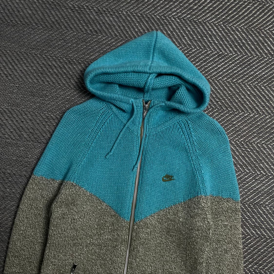 00s 나이키 올드스쿨 배색 니트 후드집업o 5336 상품이미지3