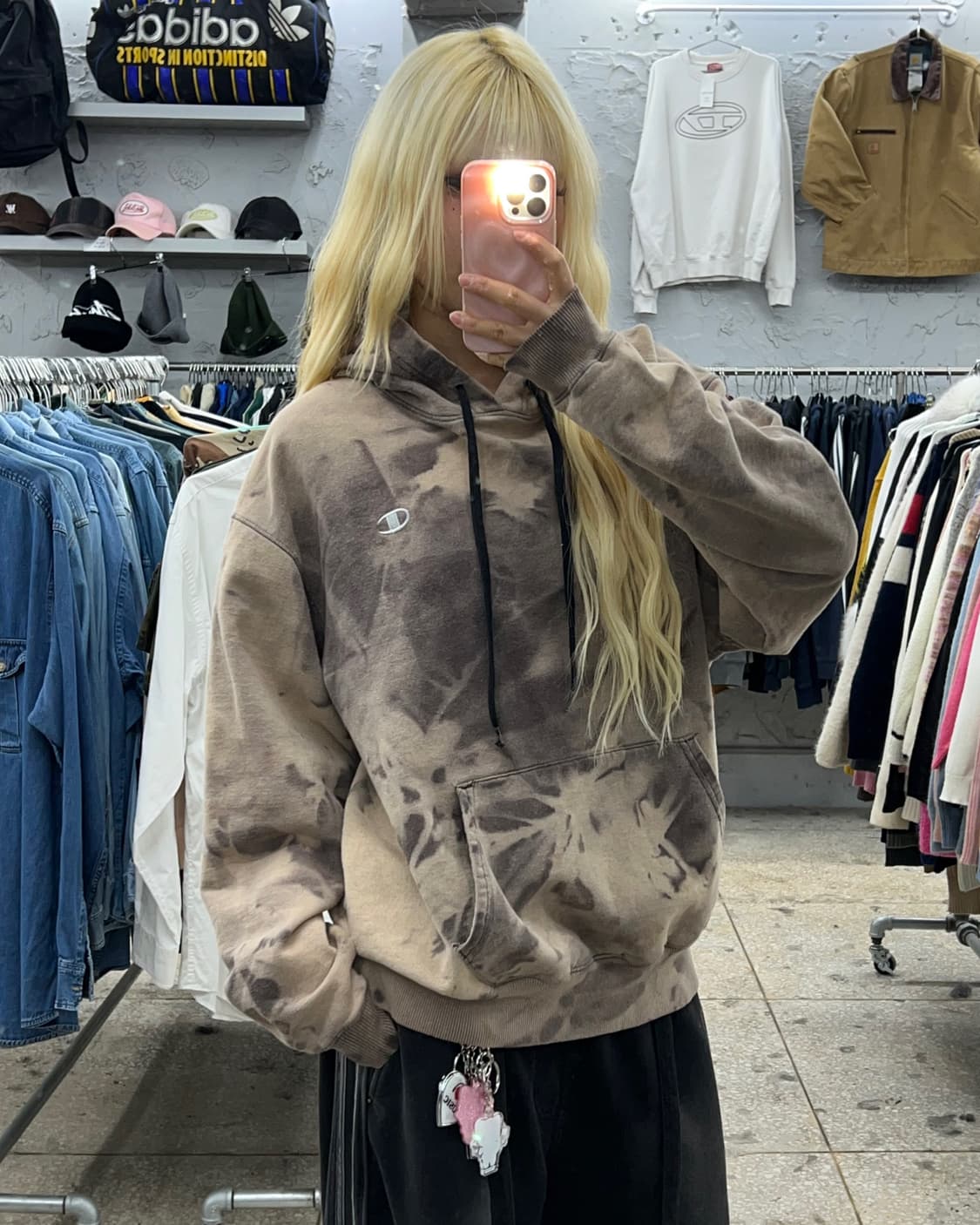 착샷O 챔피온 타이다이 나염 후드 상품이미지5