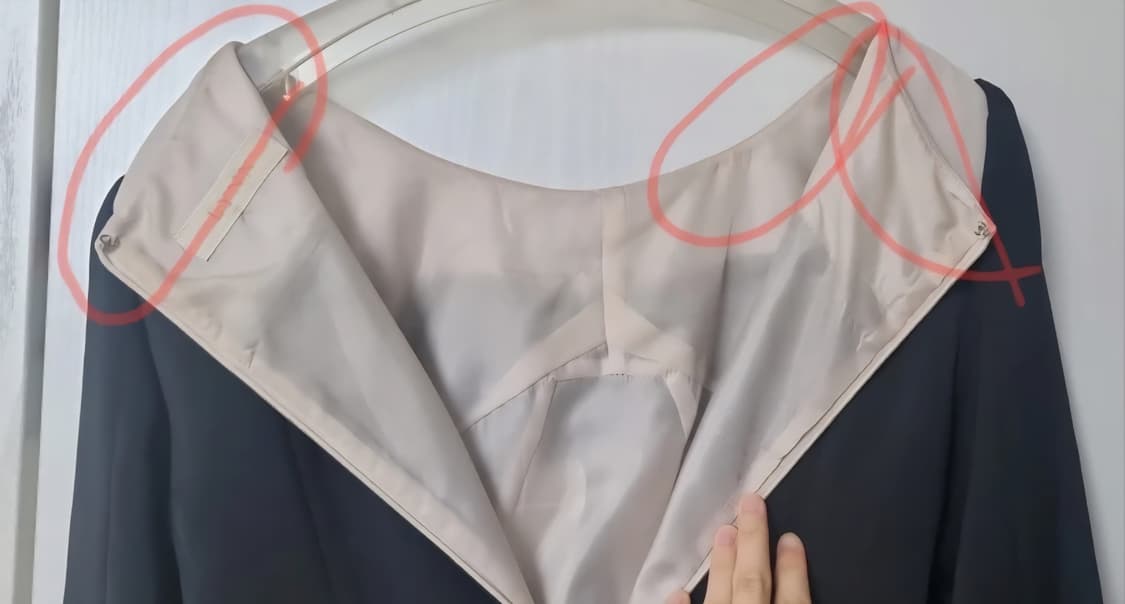 LYNN 린 블랙&베이지 배색 원피스 S (키작녀 정장 하객룩, 상견례룩 상품이미지8