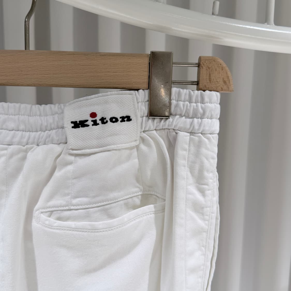 (A+/32) / 키톤 드로스트링 울 코튼 린넨 트레이닝 팬츠 화이트 상품이미지6