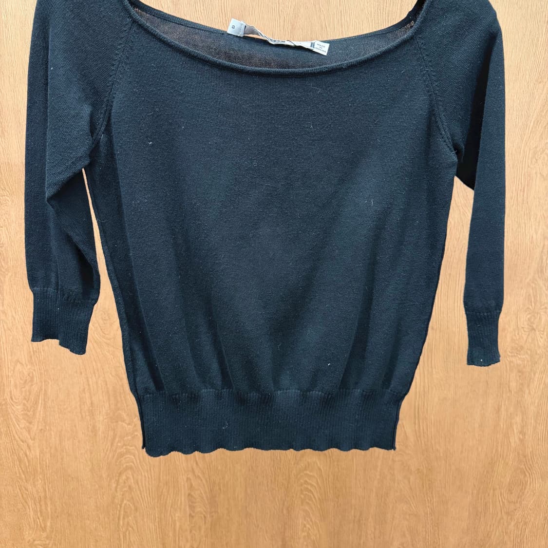 막스마라 스포트막스 7부 니트 밑단 소매 리빙 라운드넥 디테일 블랙 상품이미지5