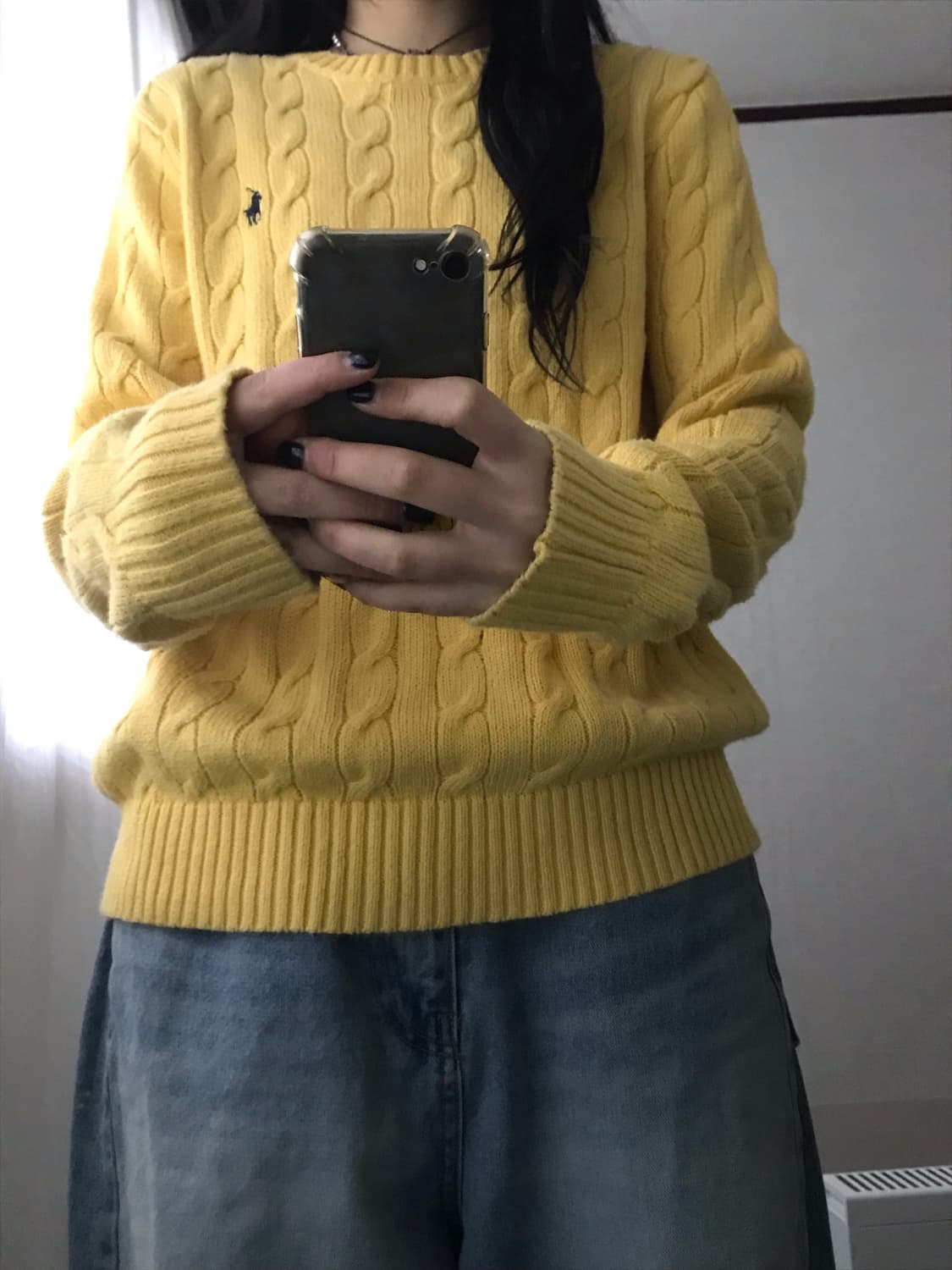폴로 옐로우 케이블 니트 상품이미지2