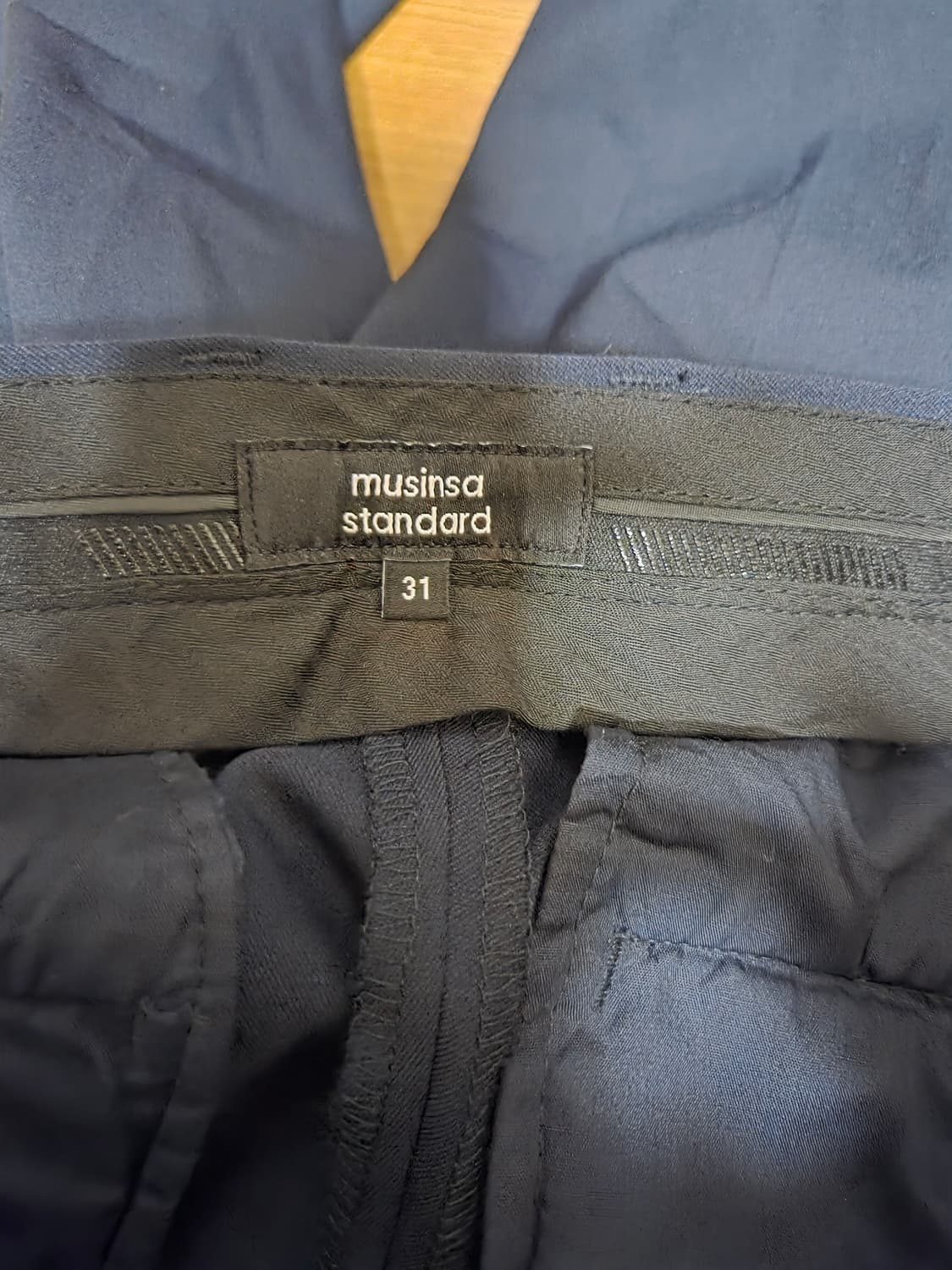 무신사 스탠다드 턴업 크롭 네이비 31 상품이미지4