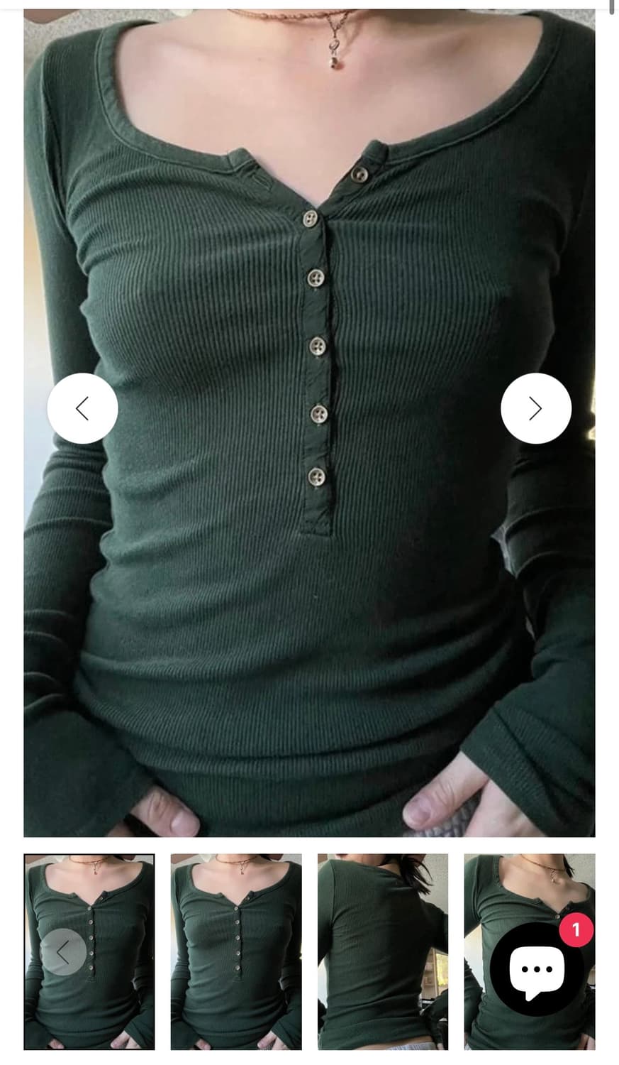 핀터레스트st 딱붙 딥그린 긴팔 버튼 슬리브 상품이미지5