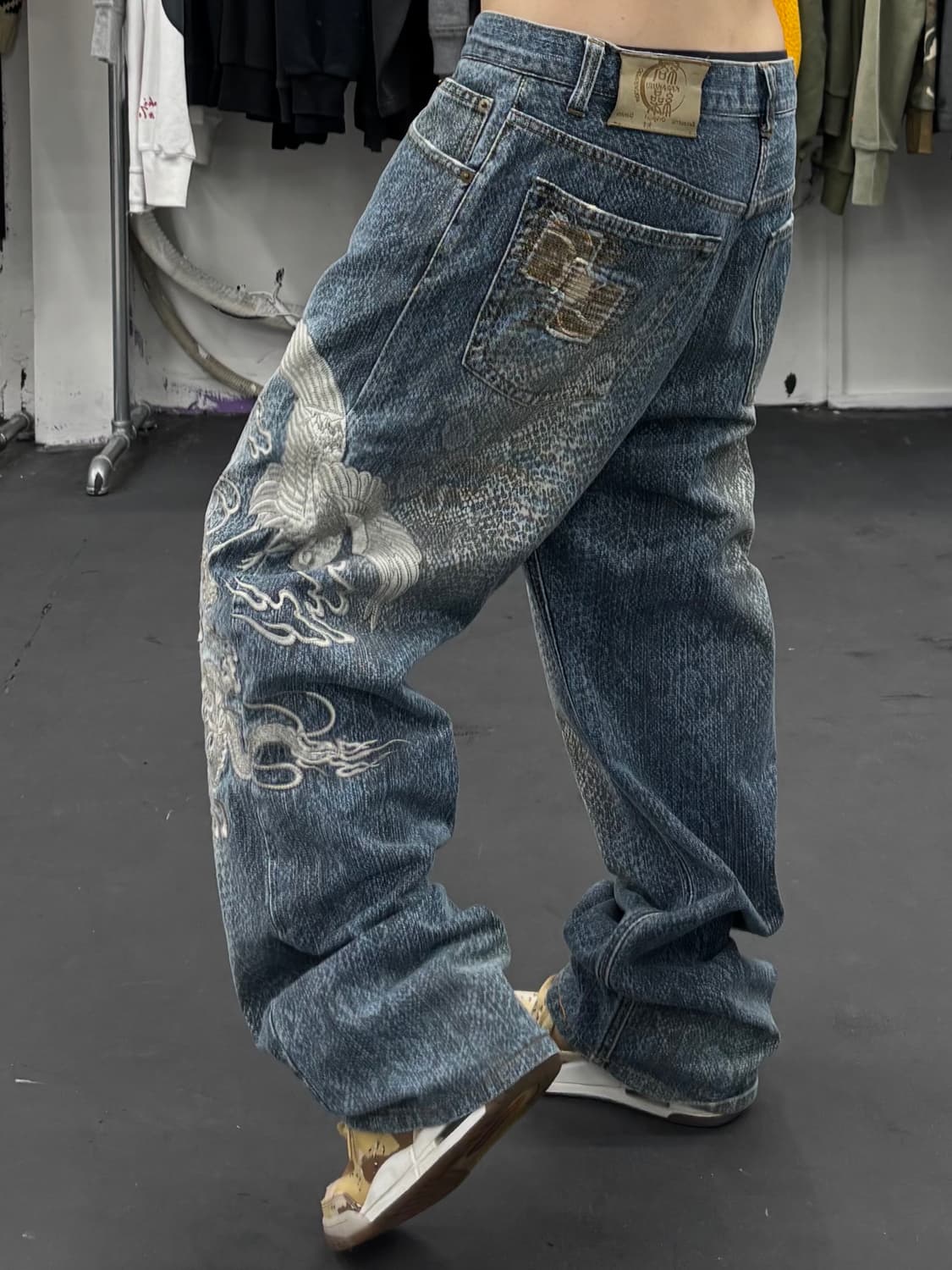 카라쿠리 오리엔탈 뱀피 드래곤 데님팬츠 상품이미지3