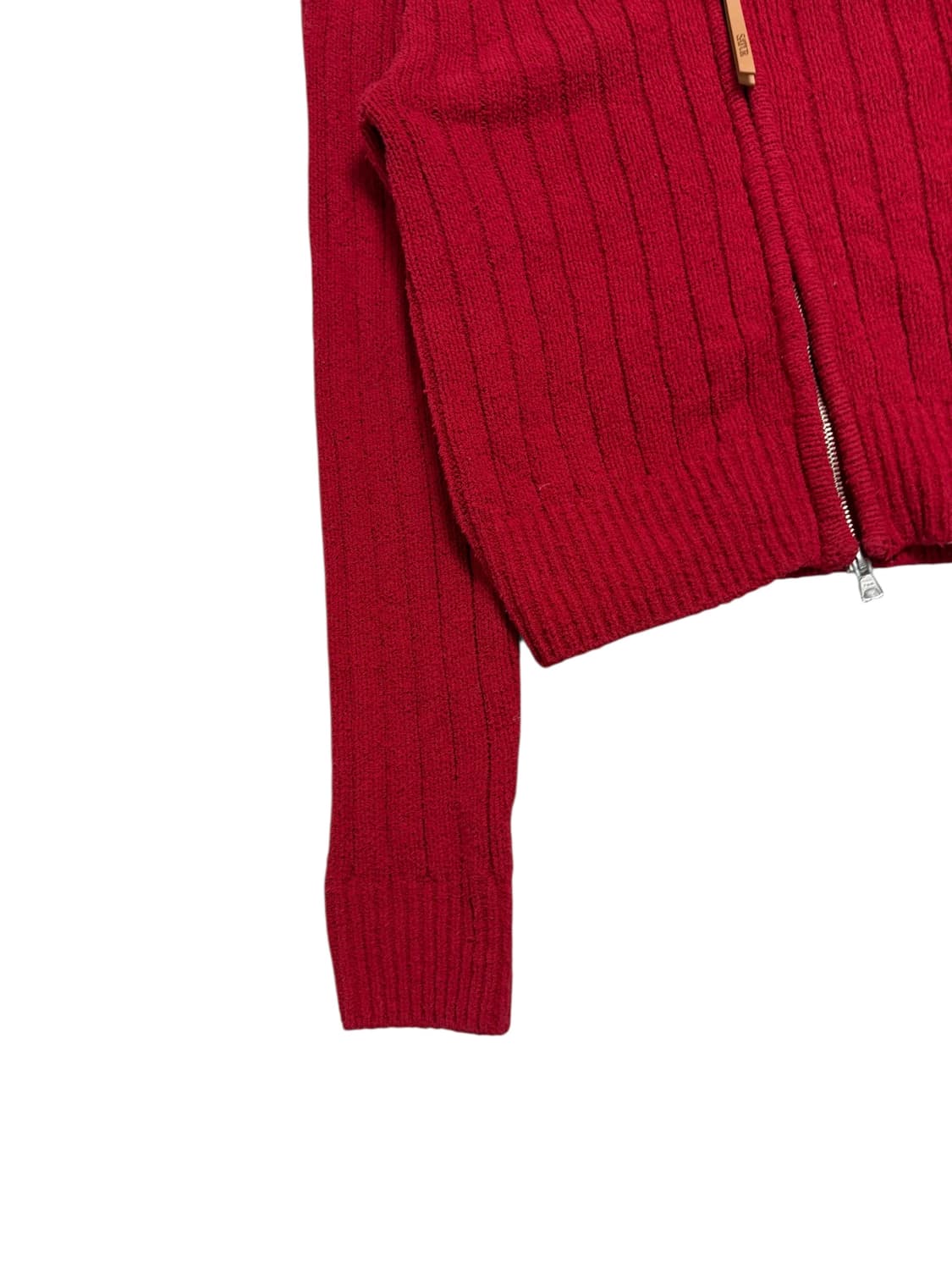 세터 니트 투웨이 집업 레드 상품이미지3