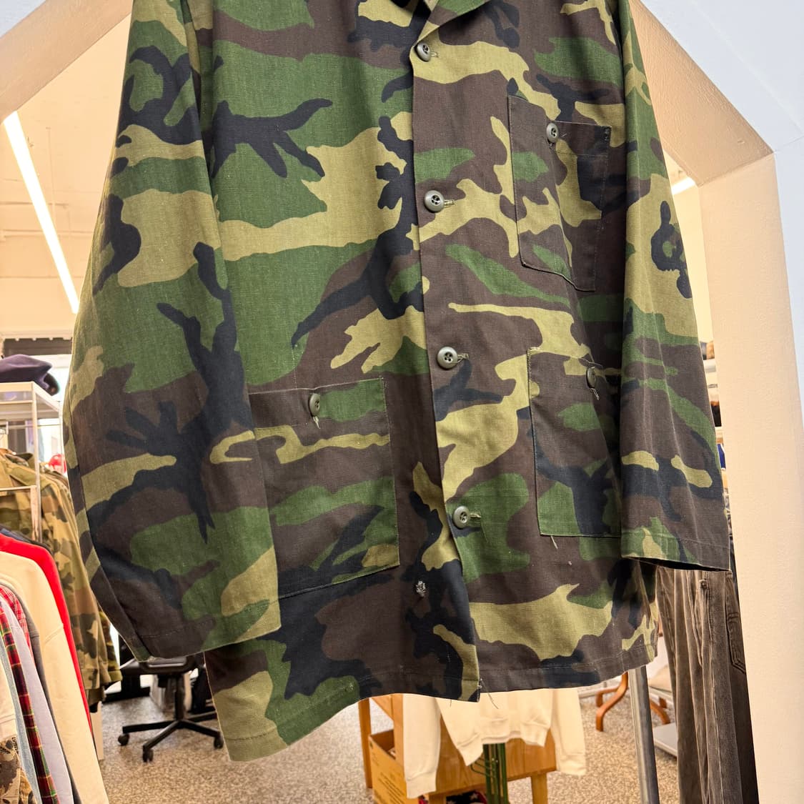 90s 아메리칸 빈티지 우드랜드 카모 초어 자켓 (XL)    상품이미지3