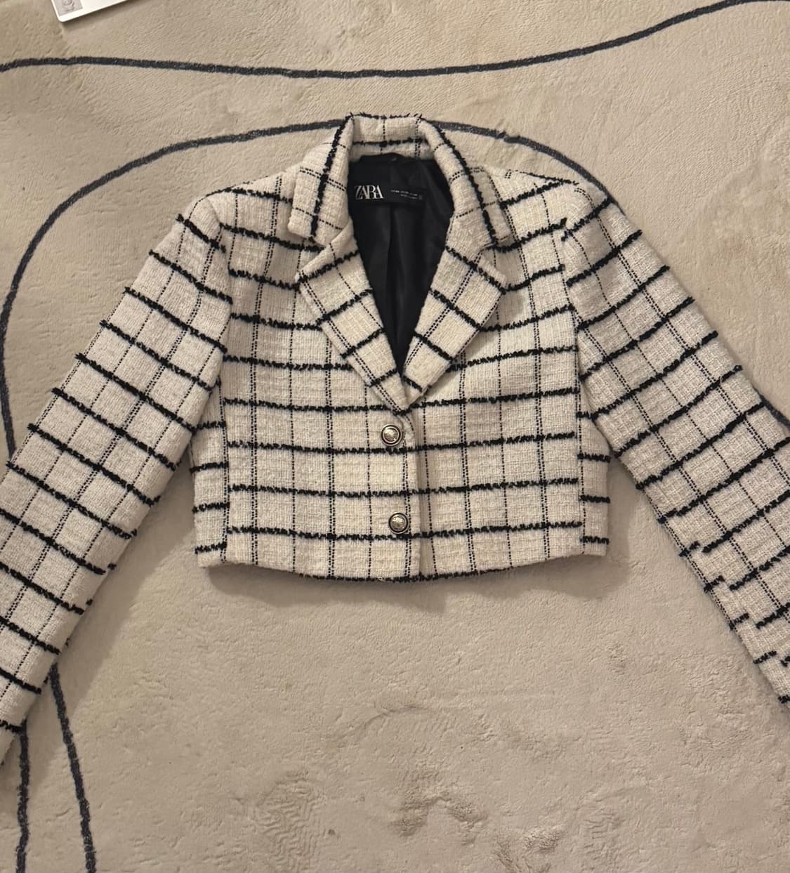 자라 트위드 체크 자켓 상품이미지1