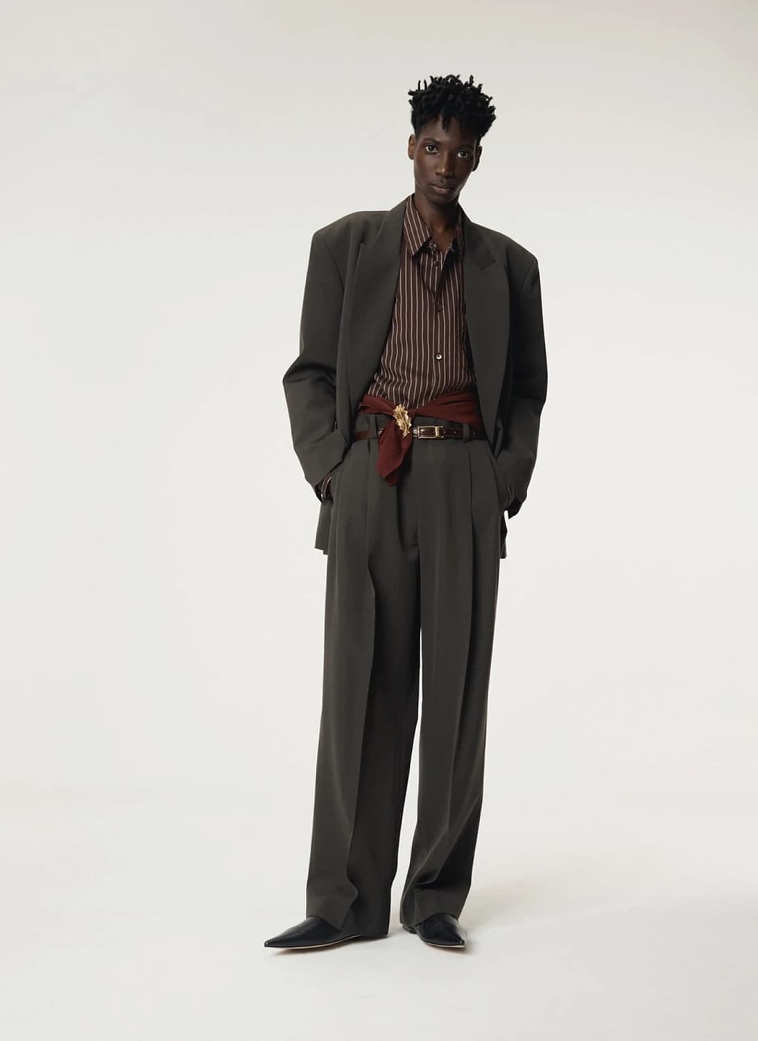 렉토 25FW 스티렌 더블 자켓 차콜 그레이 상품이미지3