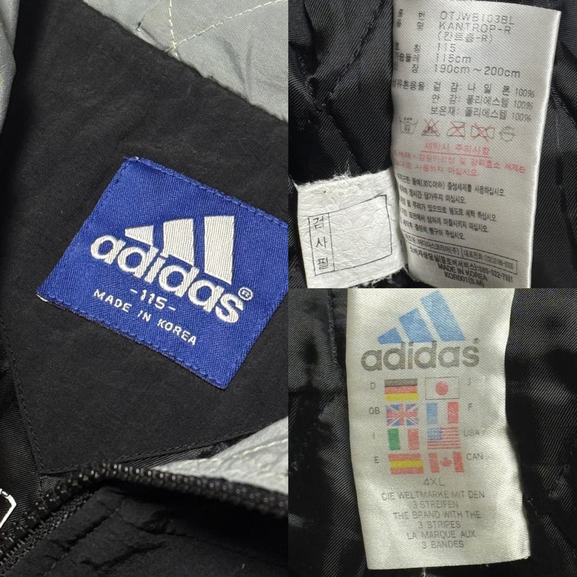 아디다스 블랙 그레이 누빔 점퍼 상품이미지9