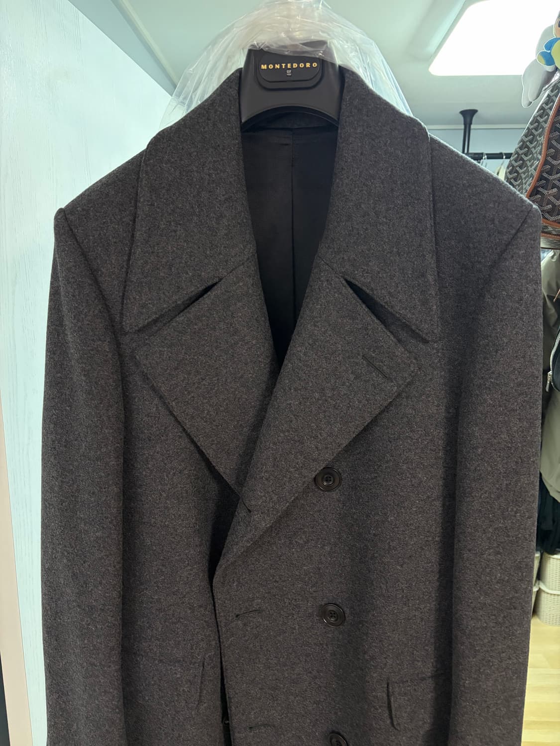 르메르 19FW 더블 브레스티드 울 코트 / 48 / 차콜 상품이미지3