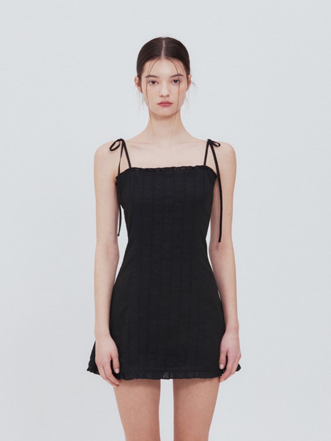 낫유어로즈 Lace frill mini dress (Black) 상품이미지1