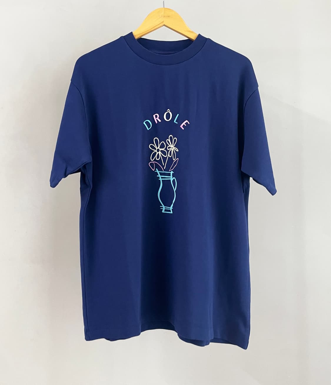 드롤드 무슈 플라워 자수 로고 티셔츠 상품이미지4