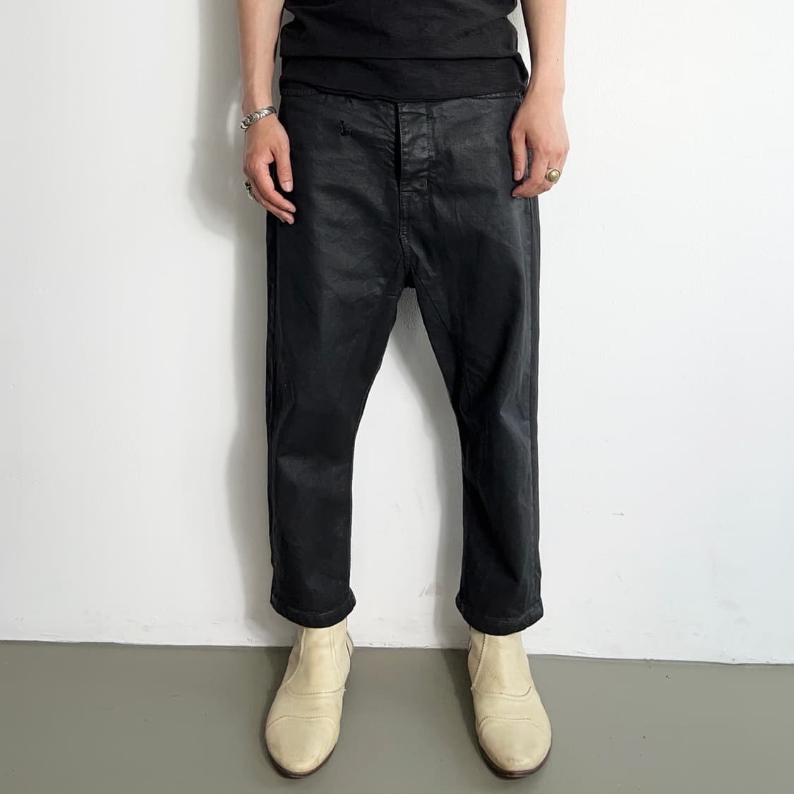 릭오웬스 18SS 다크쉐도우 콜랩스컷 코팅 크롭 팬츠 SBW 상품이미지8