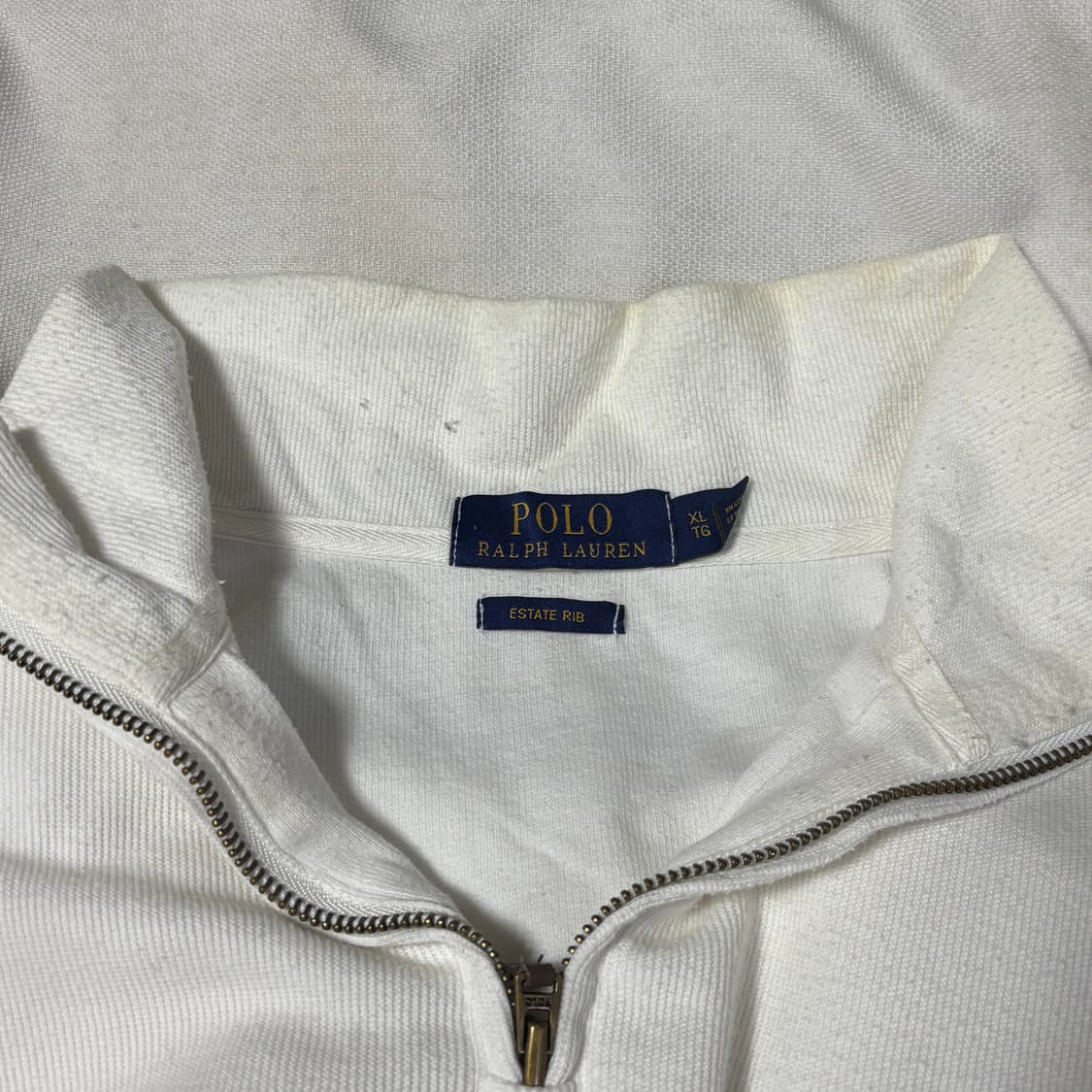 XL 폴로랄프로렌 화이트 반집업 코튼 니트 상품이미지6