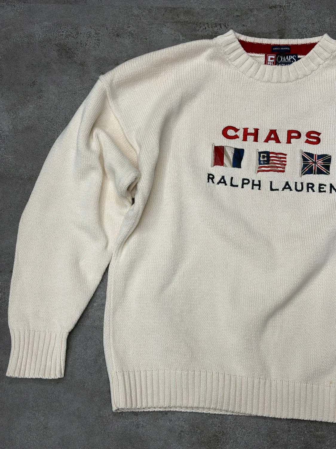 90s CHAPS 챕스 랄프로렌 아이보리 니트 스웨터 상품이미지3