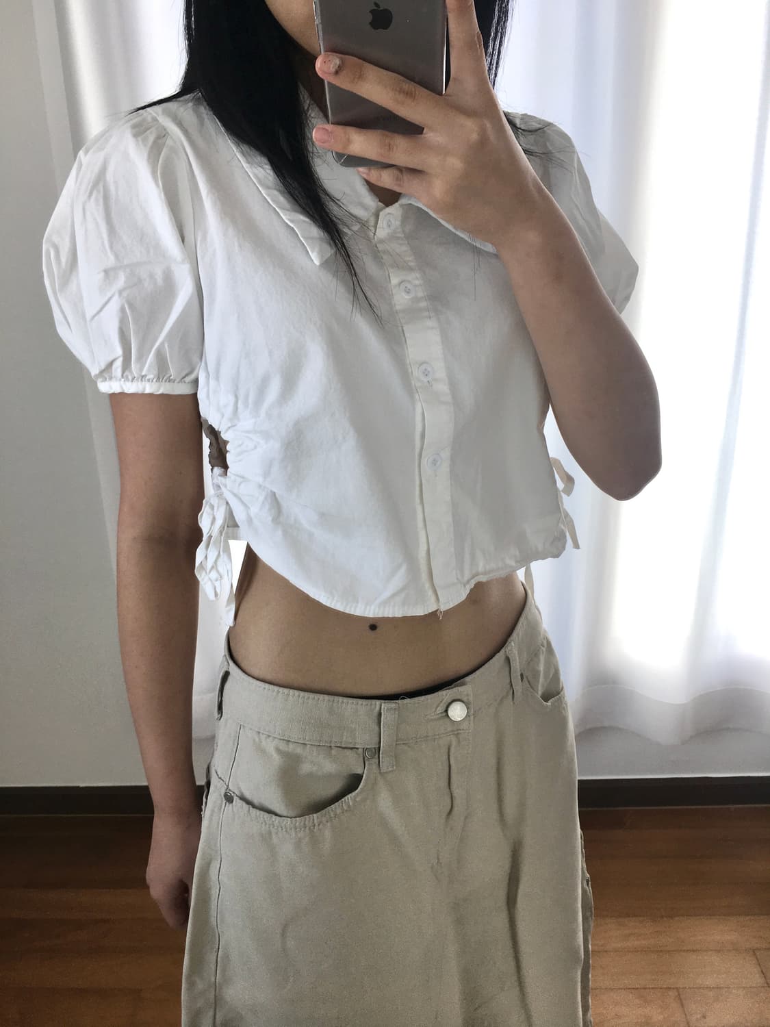 빅카라 크롭 셔츠 상품이미지2