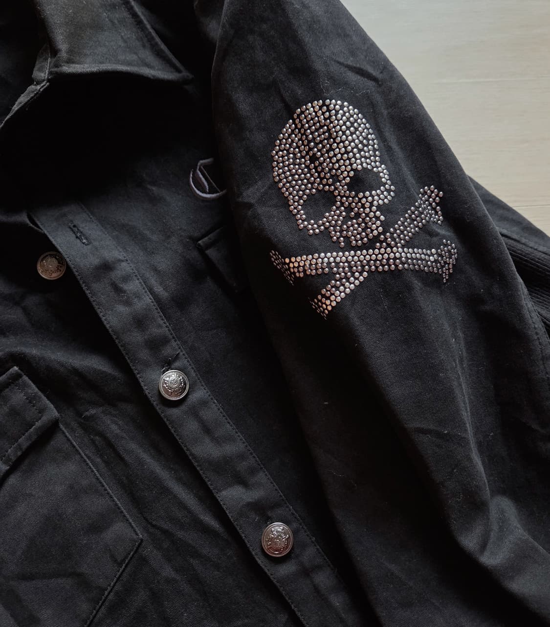 스터드 스컬 펑크 나나깔 무채색 코디 세트 상품이미지3