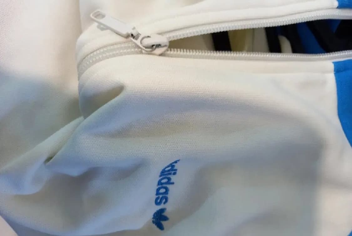 아디다스 대장급 흰파 화이트 블루 트랙탑 저지 져지집업 95/M 상품이미지3