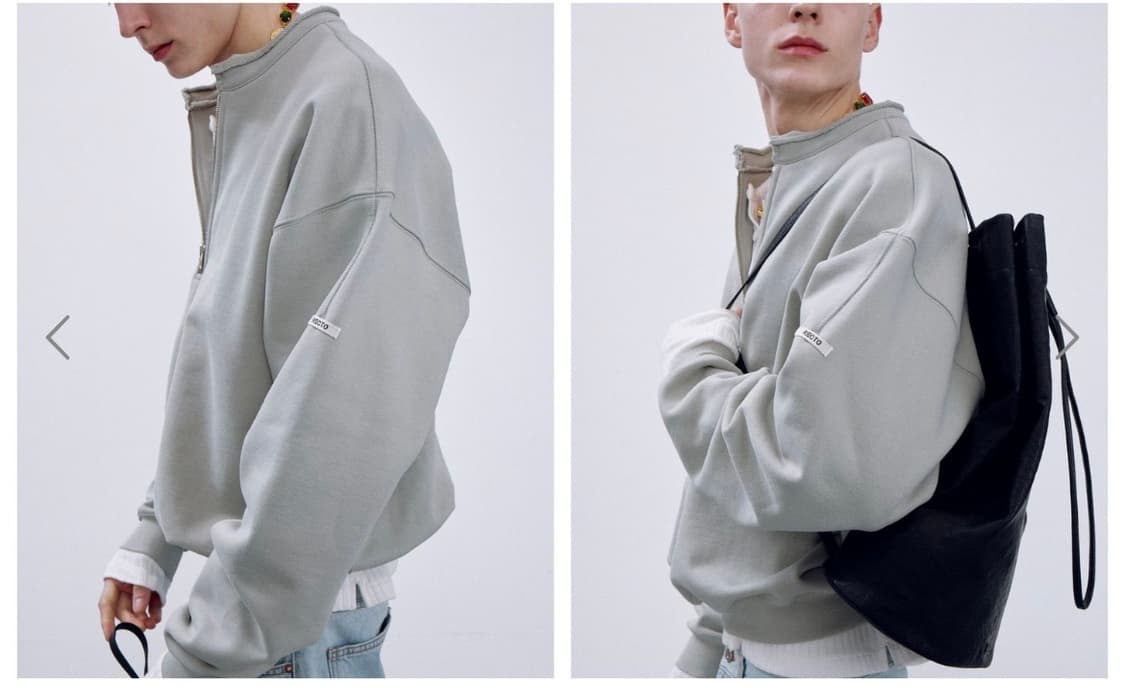 렉토 raw edge collar stand half zip-up 상품이미지5