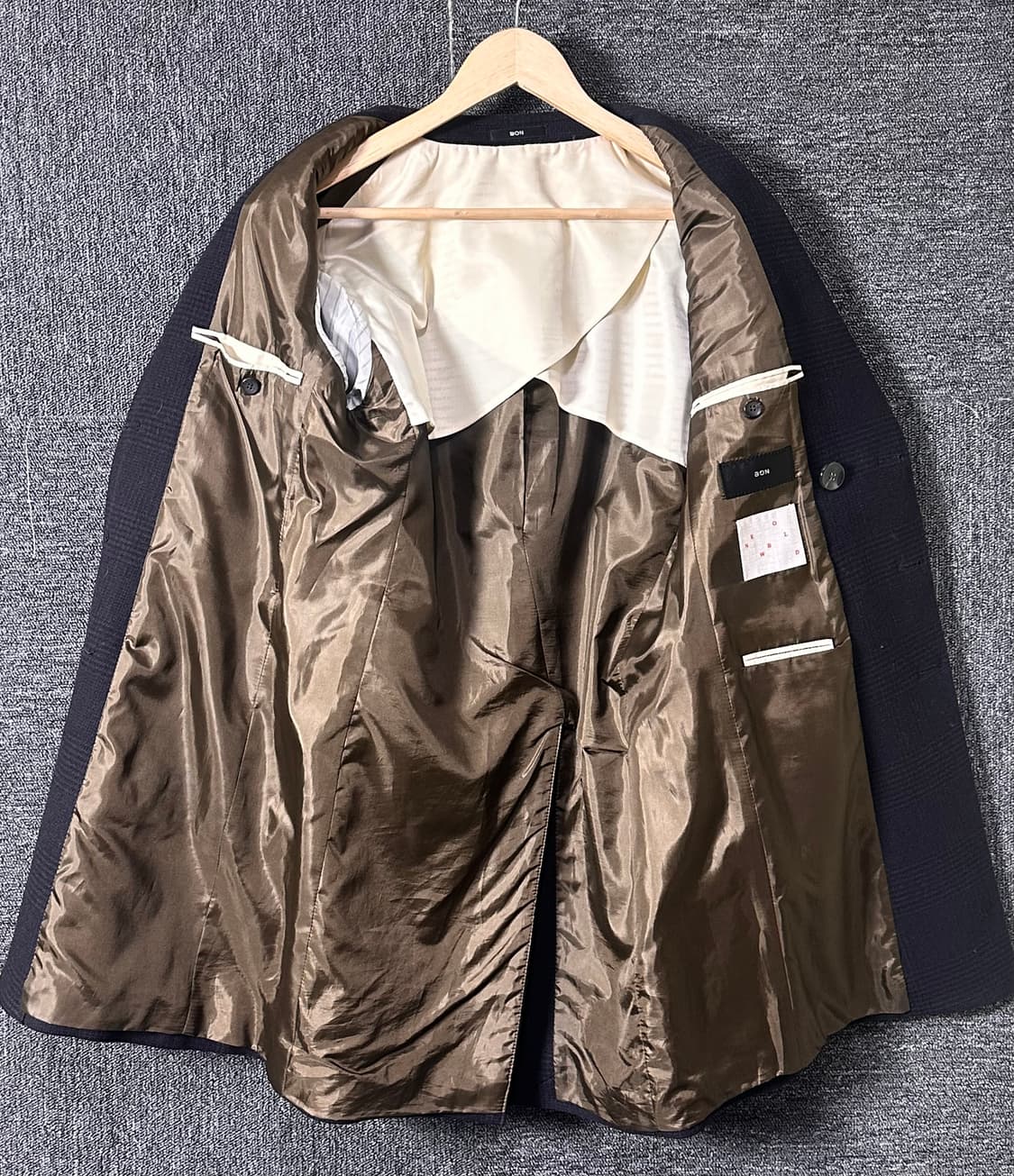 BON 체크 더블 버튼 코트  95 상품이미지6