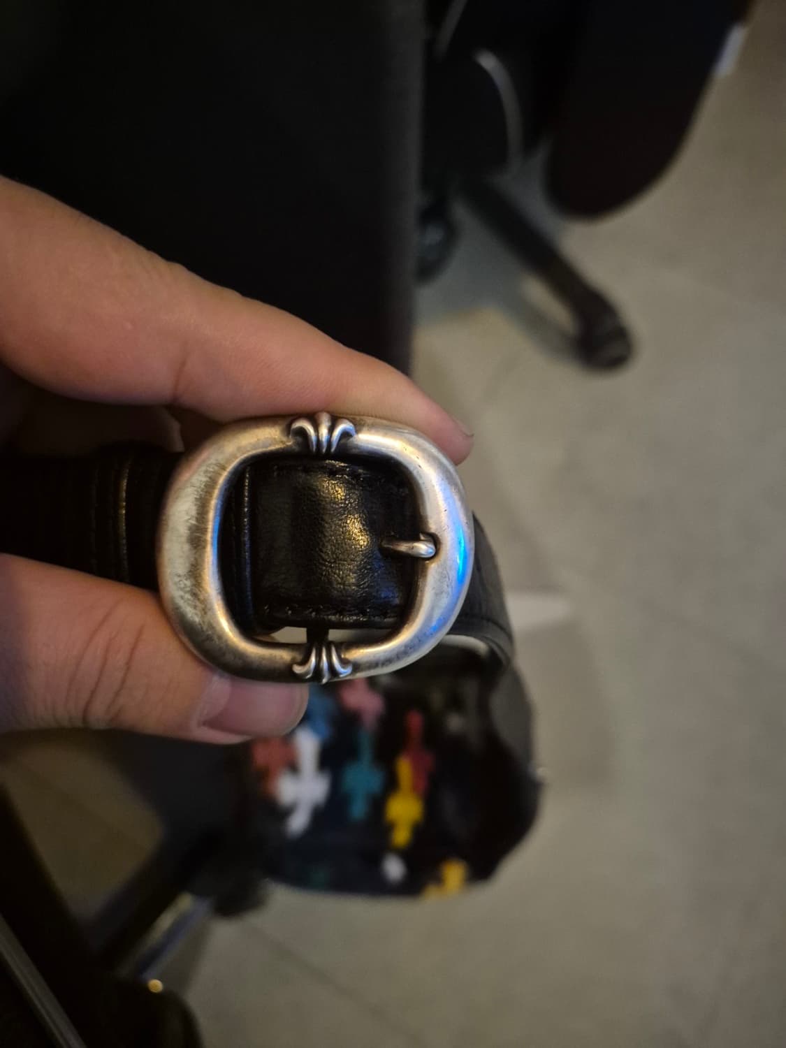 [OS] 크롬하츠 멀티 크로스 레더 블랙 스냅백 상품이미지9