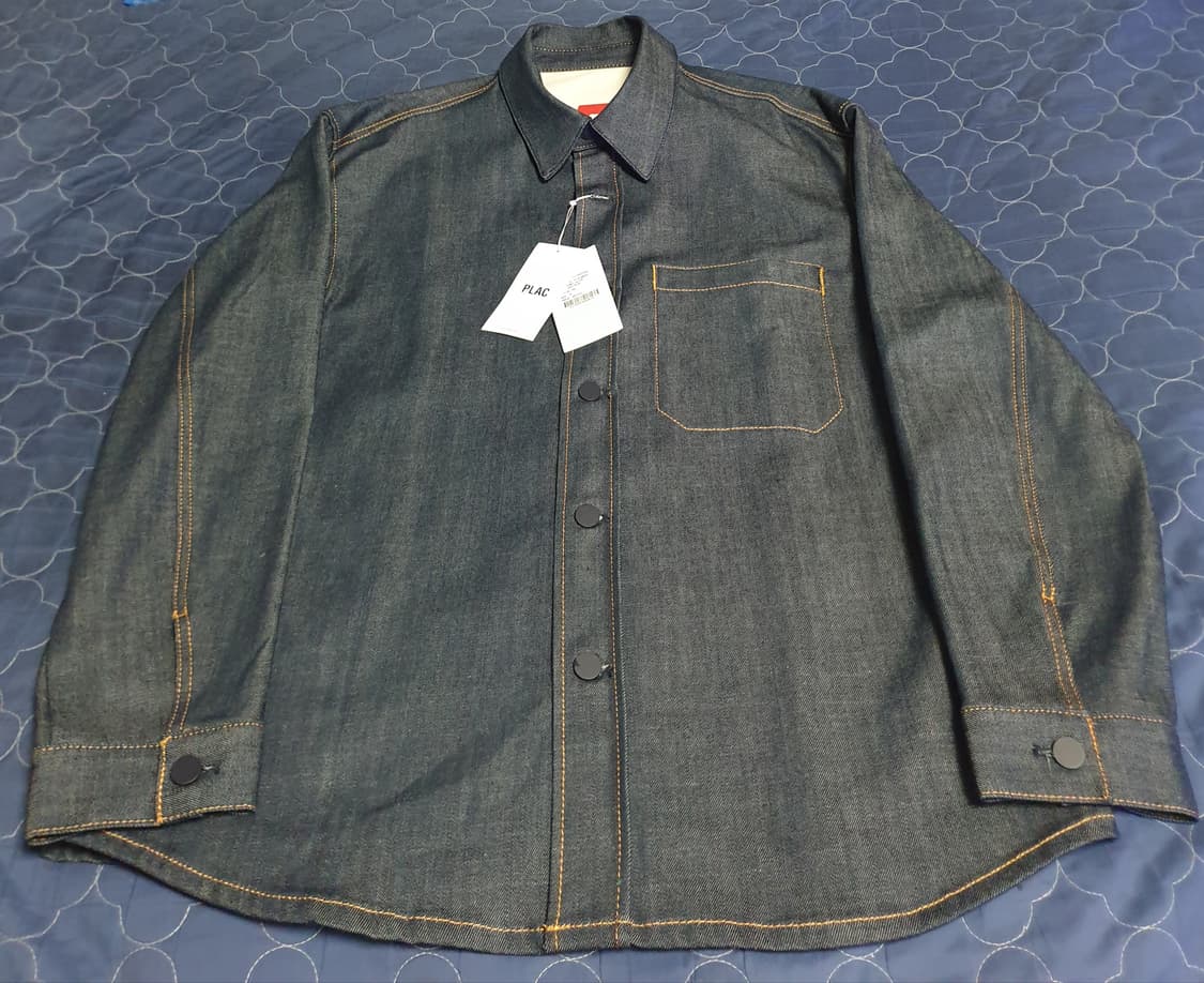 (새상품) 플랙&런업 콜라보 생지 셔츠형 데님자켓 (XL) 상품이미지1