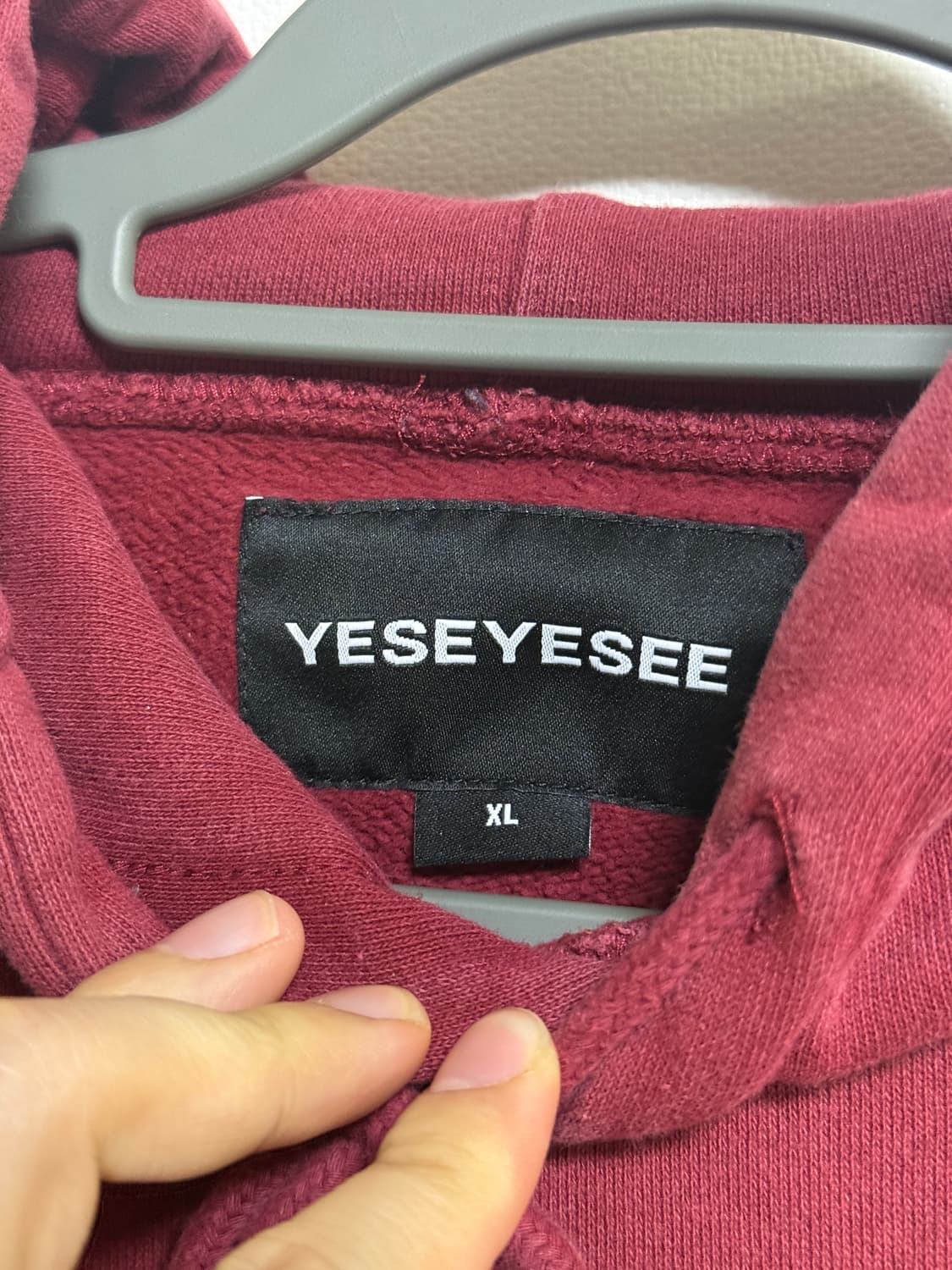 [XL] 예스아이씨 버건디 후드티 상품이미지2