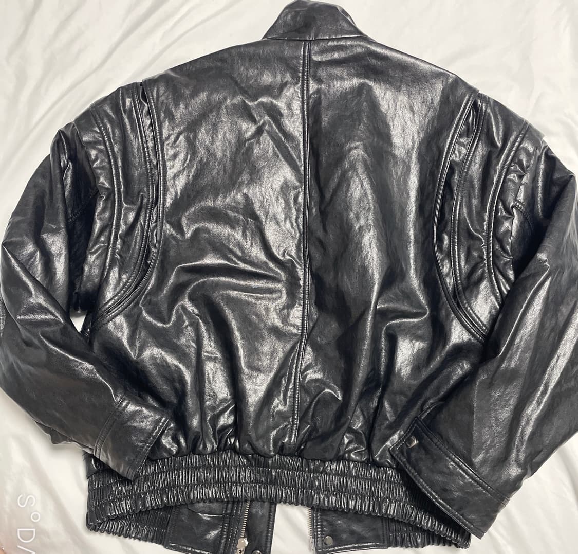 아비에무아 패널드 페이크 레더 재켓 블랙 1 상품이미지9