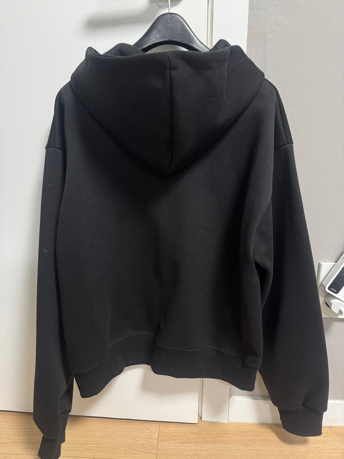 시그니처 투웨이 크롭 후드집업 블랙 L95 상품이미지4