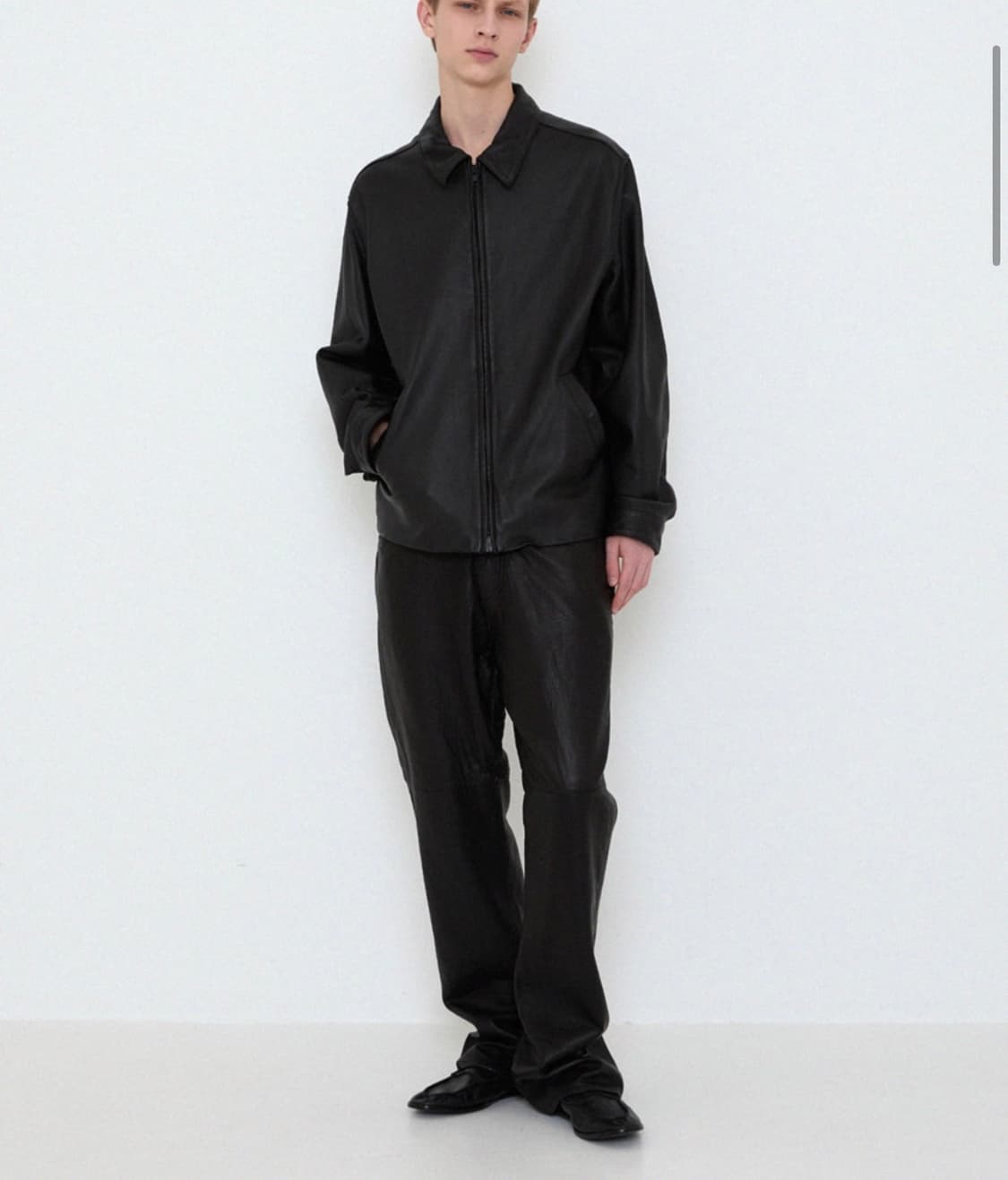 254 AGED LAMBSKIN SILE BLOUSON (BLACK) 상품이미지3