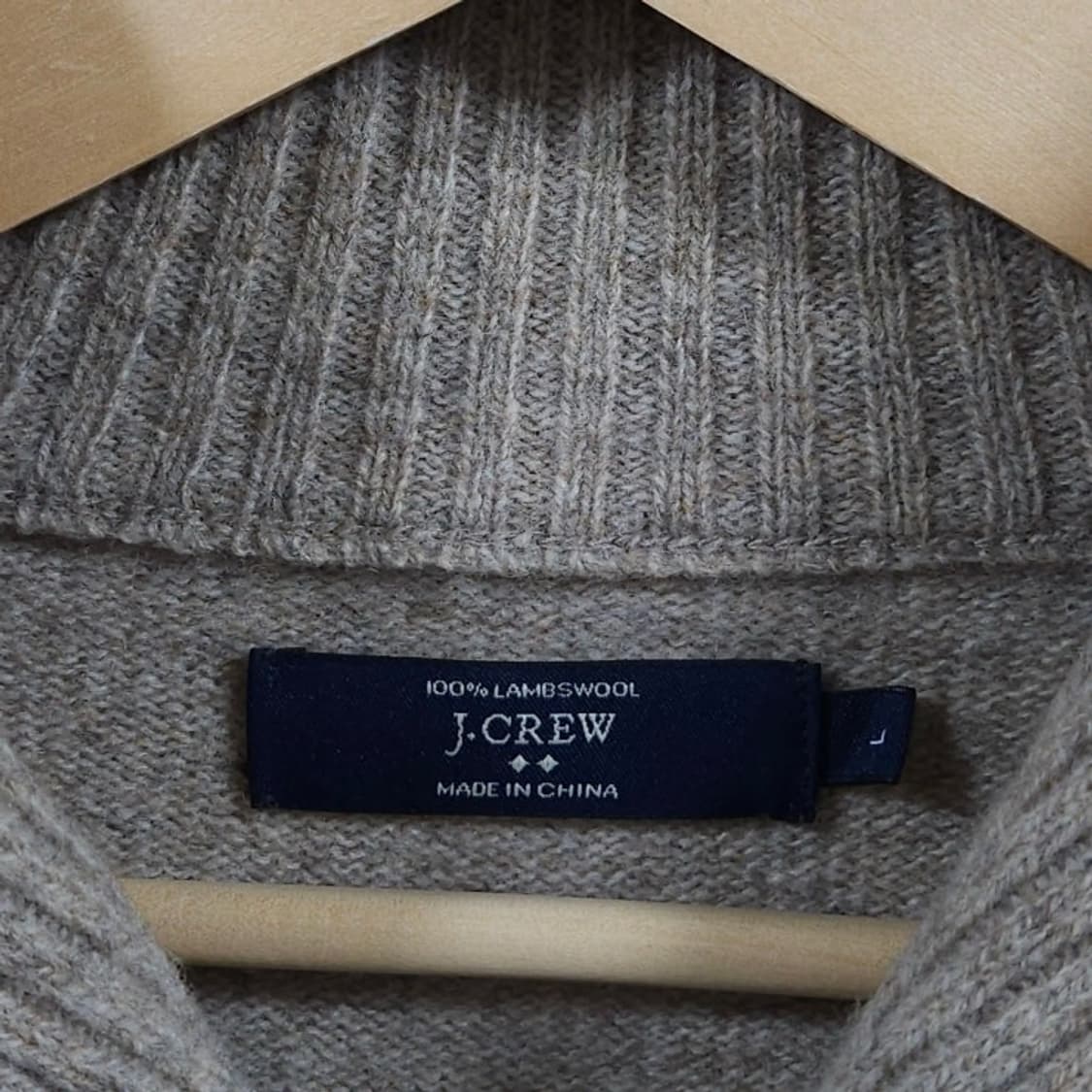 105)JCrew 제이크루 램스울 숄카라 니트 베이지 상품이미지4