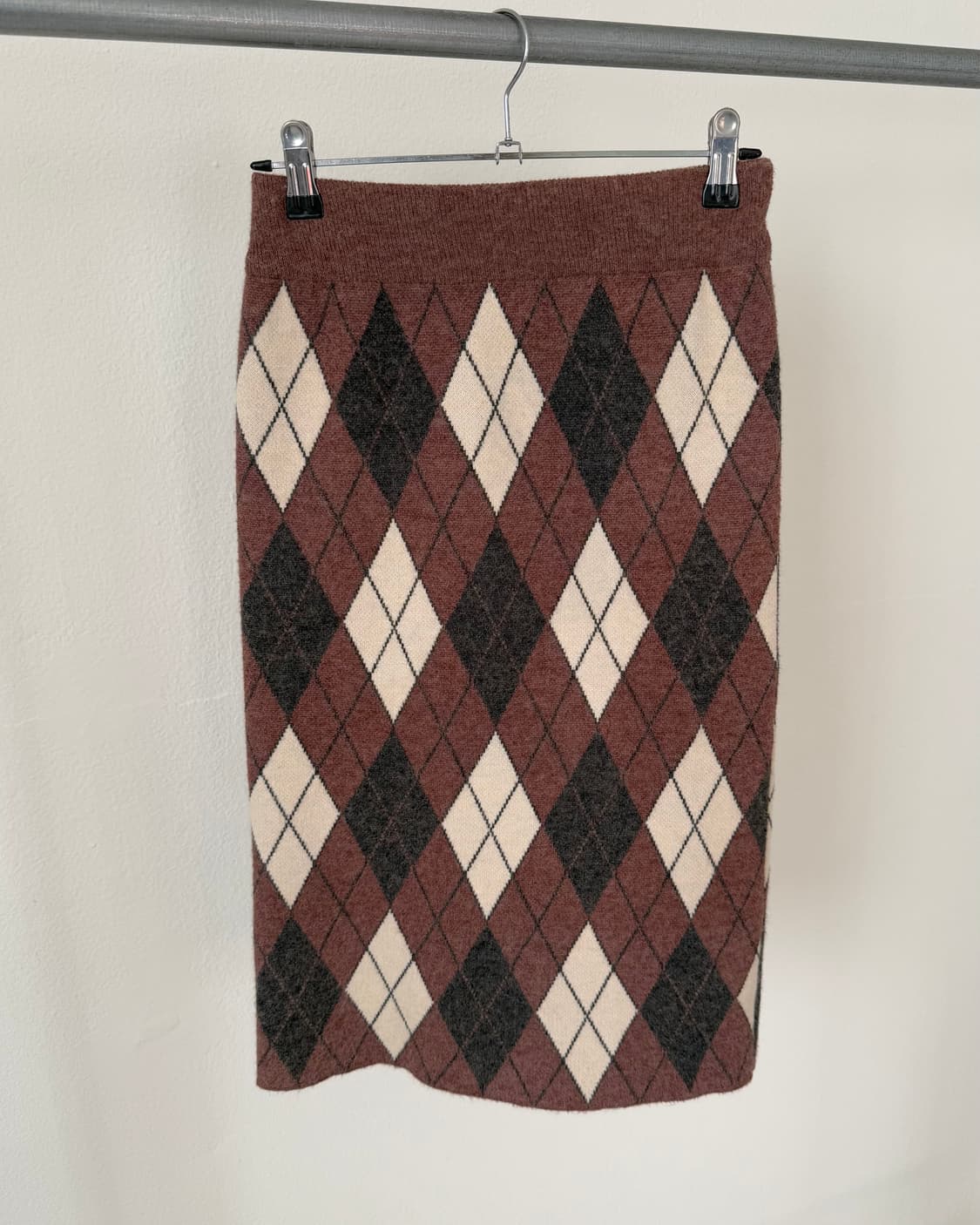 빈티지 아가일 니트 스커트 상품이미지3