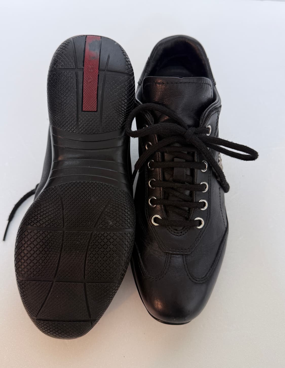 프라다(PRADA) 레더 스니커즈 블랙 36 (225~230 추천) 상품이미지3