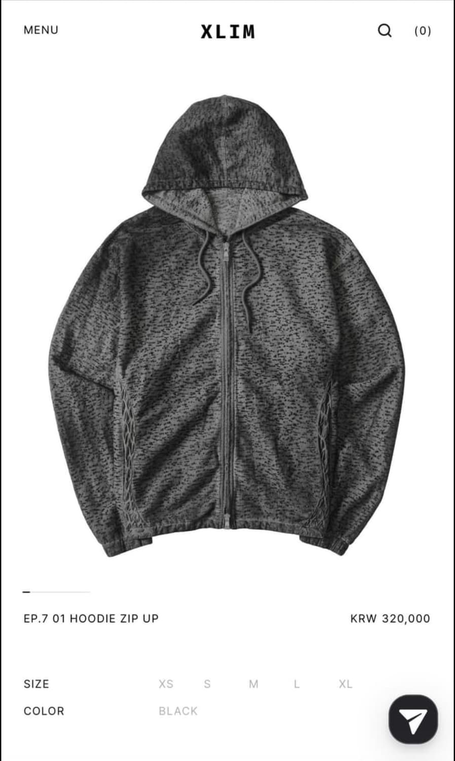 XLIM EP.7 블랙 후드집업 L 상품이미지1