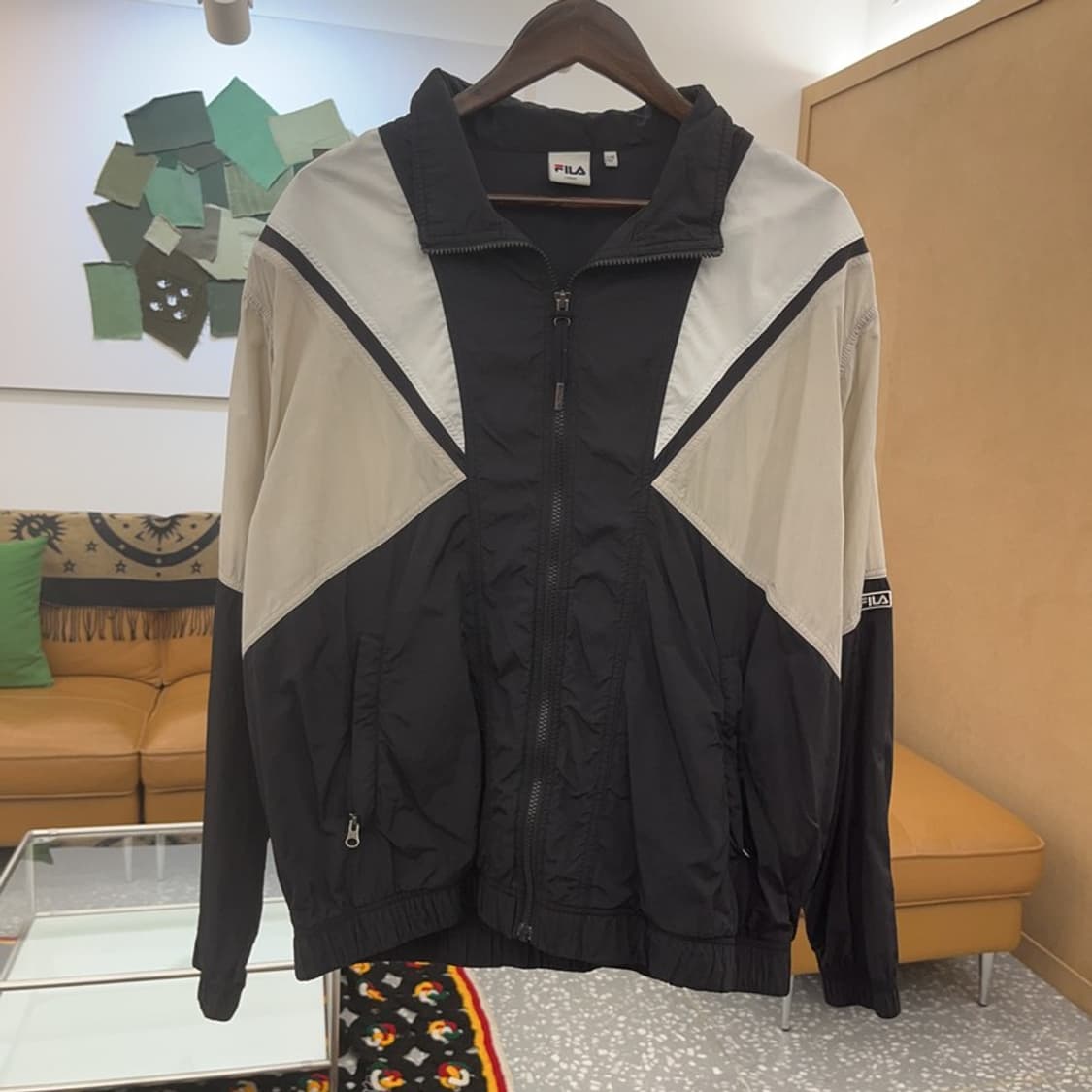 휠라 배색 올드스쿨 레트로 바람막이 자켓 L C08306 상품이미지3