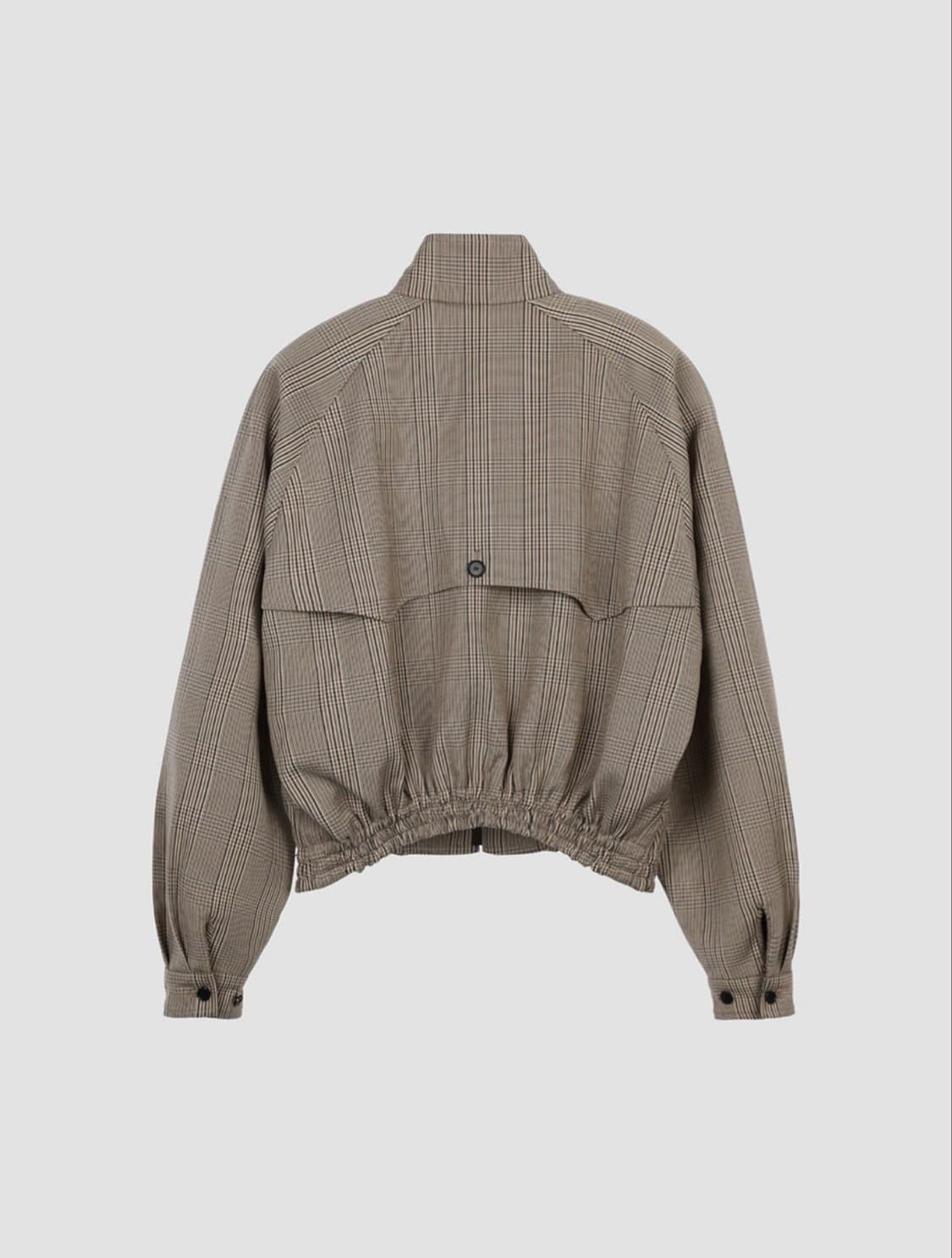 렉토 글렌체크 해링턴 숏 울 자켓 블루종 L 상품이미지2