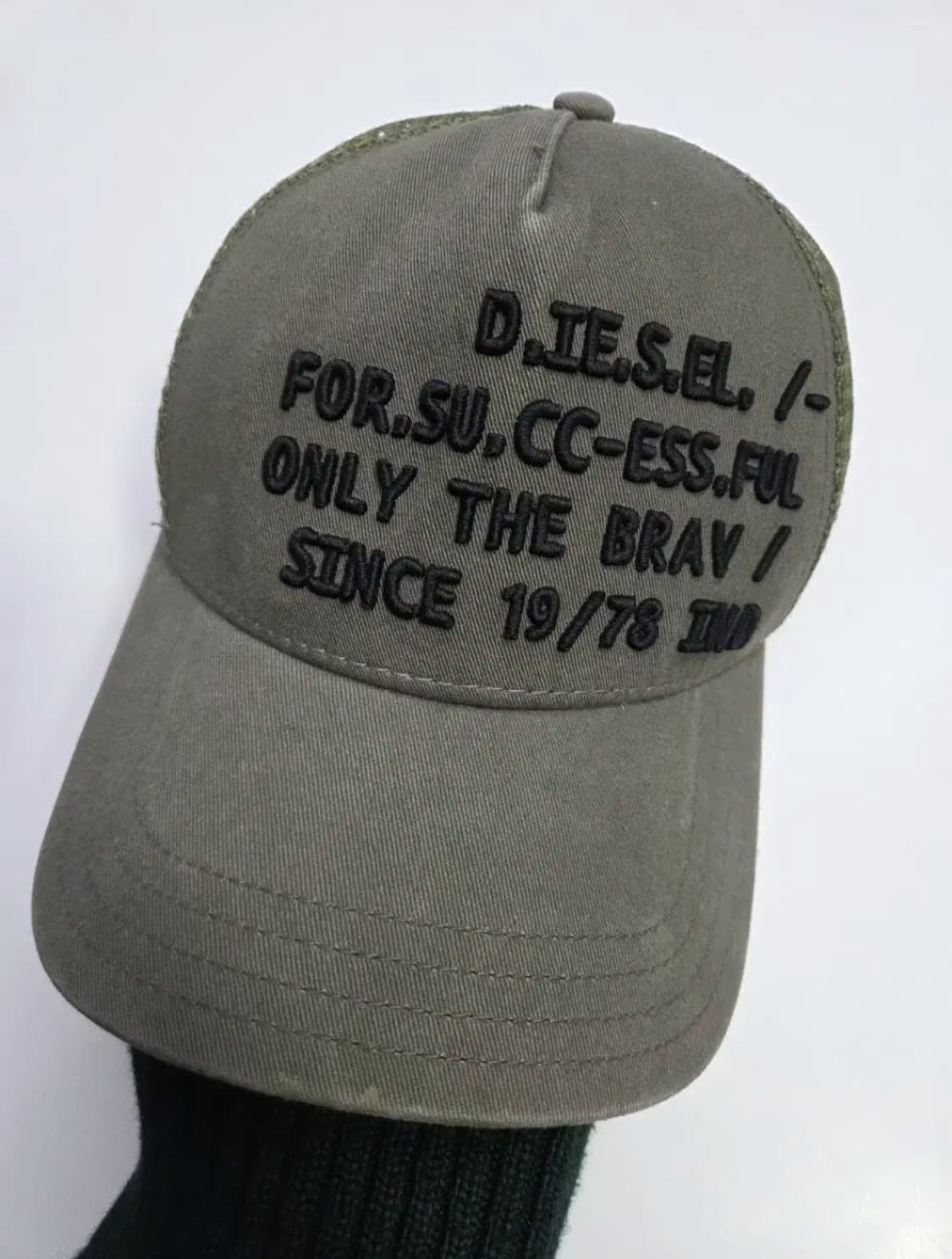 디젤 DIESEL 빈티지 메쉬볼캡 모자 카키 상품이미지1